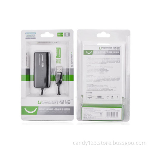 UGREEN USB 2.0 Combo-USB 2.0 10/100Mbps Ethernet + 3 ports USB 2.0 Hub
